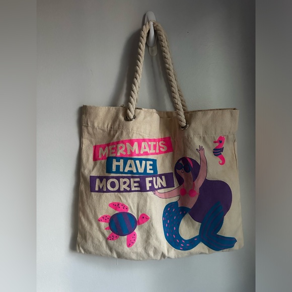 Mermaid Canvas Tote Bag - Picture 1 of 7
